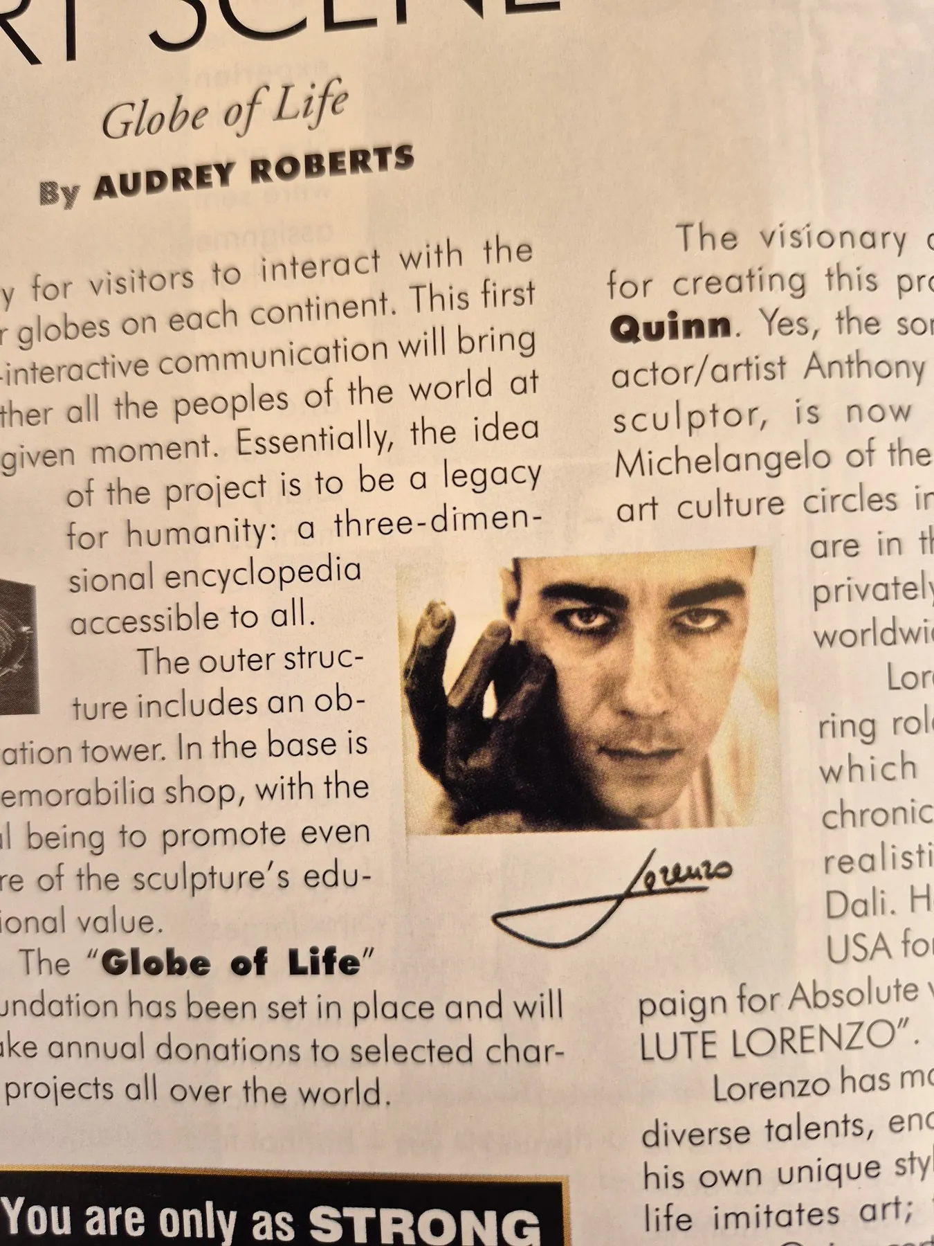 Lorenzo Quinn, as pictured in Las Vegan Magazine